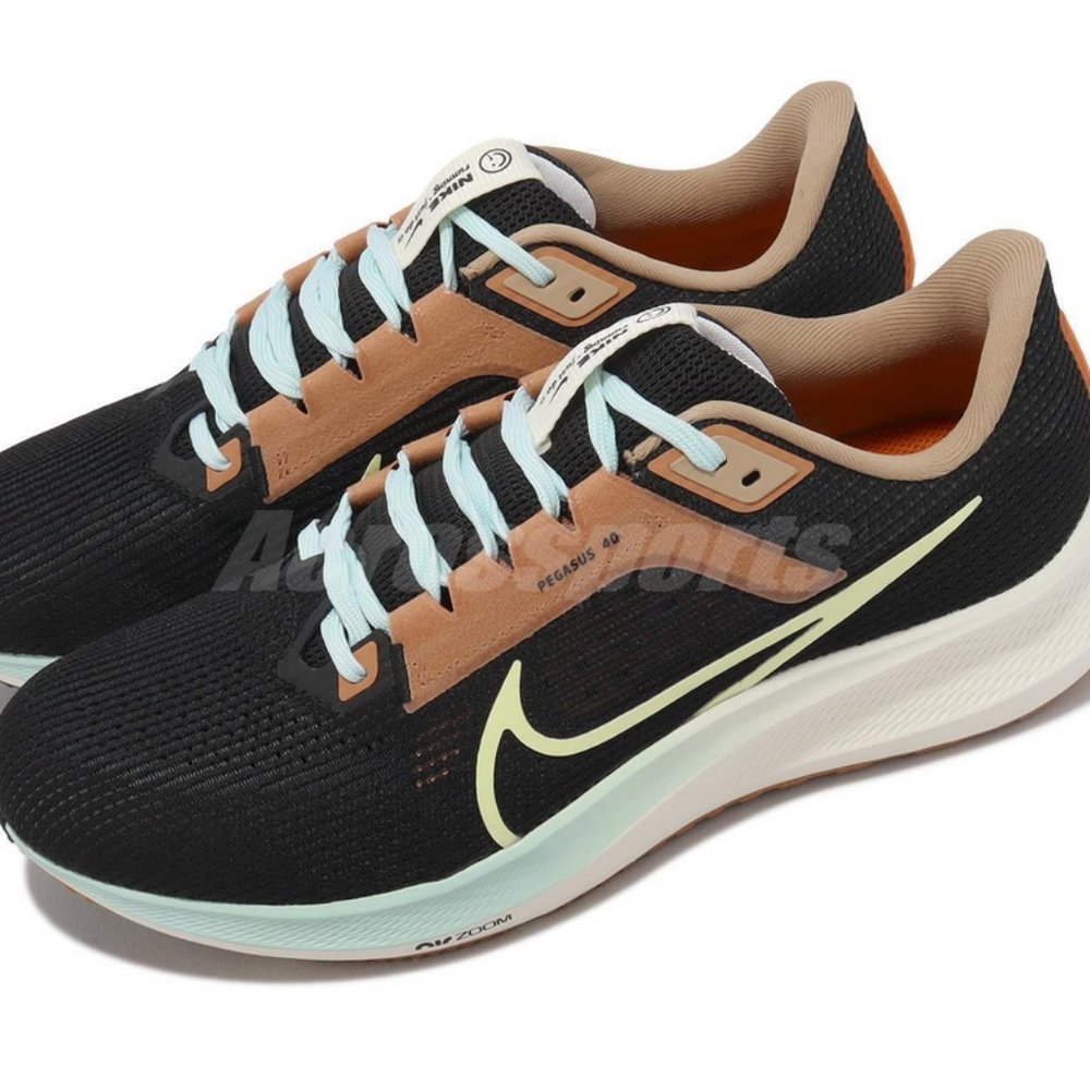 Nike Air Zoom Pegasus 40 Black Citron Tint Sail Men Road Run like new size 10